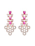 Rosegold Plated Red AD studded Necklace Earrings Jewellery Set