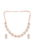 Rosegold Plated AD studded Necklace Earrings Jewellery Set