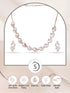 Rosegold Plated AD studded Necklace Earrings Jewellery Set