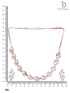 Rosegold Plated AD studded Necklace Earrings Jewellery Set