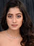 Rosegold Plated AD studded Necklace Earrings Jewellery Set