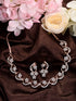 Rosegold Plated AD studded Necklace Earrings Jewellery Set