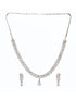 White Rhodium Plated AD studded Necklace Earrings Jewellery Set