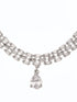 White Rhodium Plated AD studded Necklace Earrings Jewellery Set