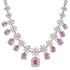 White Rhodium Plated Red AD studded Necklace Earrings Jewellery Set