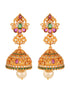 Gold Plated Multi stone studded Jhumka Earrings