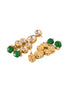 Gold Plated Green & White Kundan studded Beaded Choker Jewellery Set