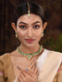 Gold Plated Green & White Kundan studded modern Necklace Jewellery Set