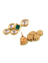 Gold Plated Green & White Kundan studded modern Necklace Jewellery Set