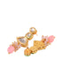 Gold Toned Kundan & Pink Bead studded Handcrafted Jewellery Set