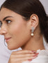 Silver Toned Pearl Beaded Minimal Studs Bali Earrings