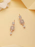 Rose Gold Plated Zircon Studded Classic Minimal Designer Drop Earrings