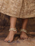 Gold Toned Kundan studded Paerl Beadded ethnic Bridal Anklet Anklet