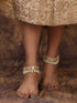 Gold Toned Kundan studded Paerl Beadded ethnic Bridal Anklet Anklet