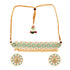 Gold Toned Mint & White Kundan AD studded Pearl beadded Choker Jewellery Set