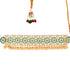Gold Toned Mint & White Kundan AD studded Pearl beadded Choker Jewellery Set