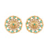 Gold Toned Mint & White Kundan AD studded Pearl beadded Choker Jewellery Set