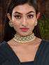 Gold Toned Mint & White Kundan AD studded Pearl beadded Choker Jewellery Set