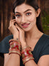 Gold Plated Set Of 2 Matching Red Bangles Set Bridal Wedding Chuda