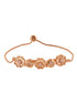 Rose Gold Plated AD Studded Floral Wraparound Bracelet