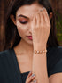 Rose Gold Plated AD Studded Floral Wraparound Bracelet