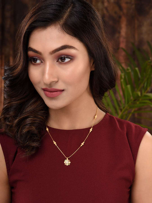 Gold Plated & Beaded Locket Chain Mangalsutra