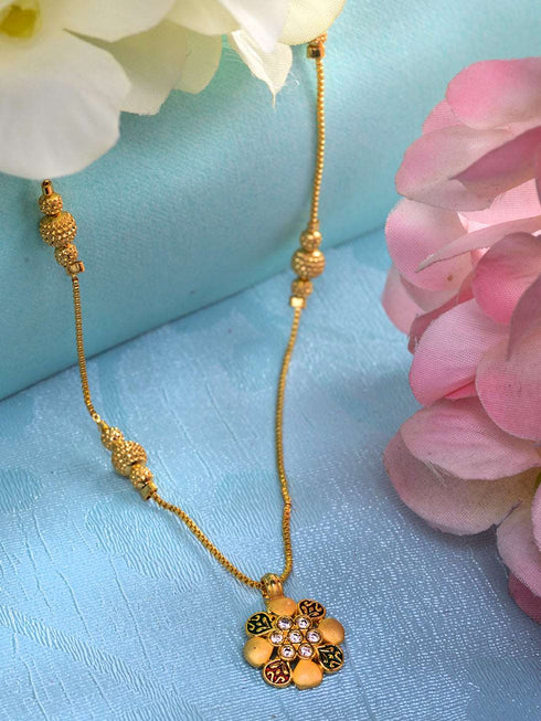 Gold Plated & Beaded Locket Chain Mangalsutra