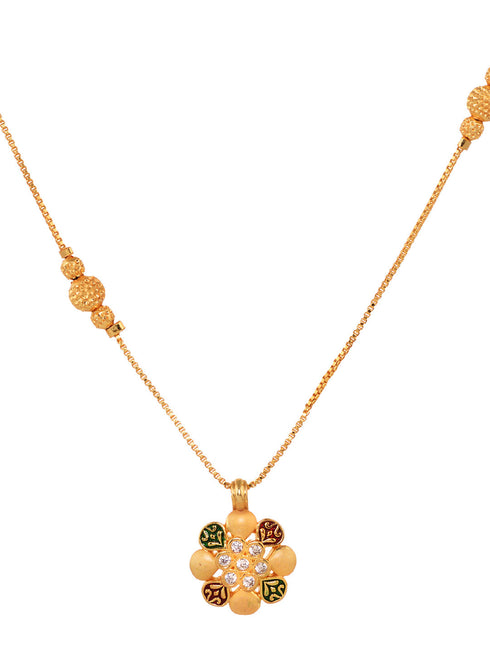 Gold Plated & Beaded Locket Chain Mangalsutra