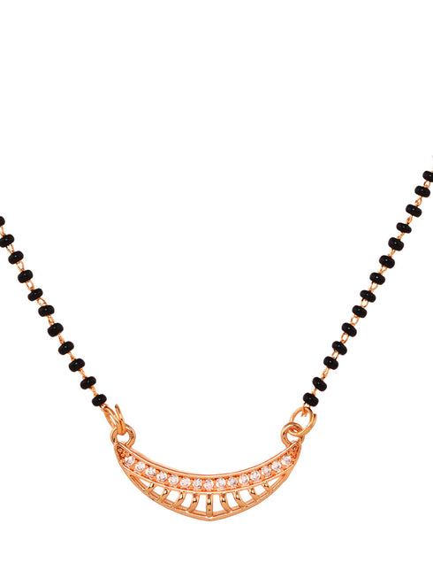 Set Of 2 Gold Plated AD Studded & Beaded Mangalsutra COMBO