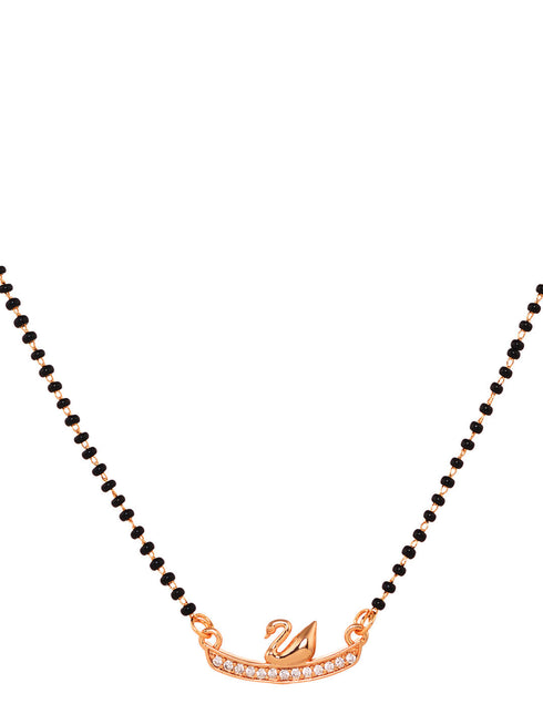 Set Of 2 Gold Plated AD Studded & Beaded Mangalsutra COMBO