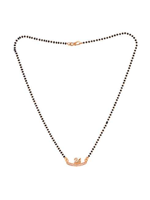 Set Of 2 Gold Plated AD Studded & Beaded Mangalsutra COMBO