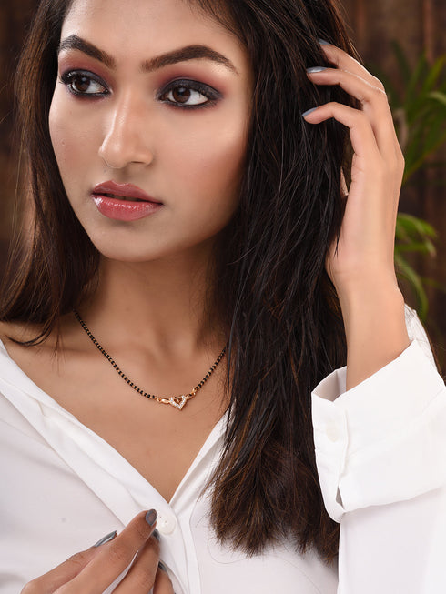 Set Of 2 Gold Toned AD Studded Delicate mangalsutra COMBO