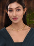 Gold Toned AD Studded Minimal Designer Necklace Jewellery Set