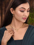 Gold Plated AD Studded Minimal Delicate Necklace Jewellery Set