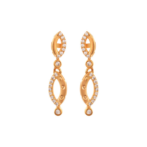 Gold Plated AD Studded Minimal Delicate Necklace Jewellery Set