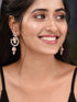 Gunmetal Toned Rose Gold Plated AD Studded Hoop Earrings