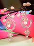 Gunmetal Toned Rose Gold Plated AD Studded Hoop Earrings