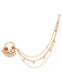 Gold plated Red& White Pearl Beaded Floral Nose Ring