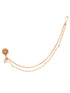 Gold Plated White Stone Studded & Pearl Nose Ring Nath