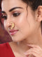 Gold toned Red stone Studded Marathi Nath Nosepin