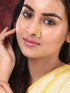 Gold Plated White Stone Studded & Beaded Motyanchi Nath Nosepin