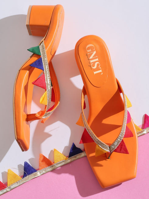 GNIST Multicolour Ethnic Block Heels