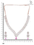 Rose Gold Plated Red AD Studded Statement Necklace Jewellery Set