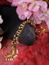 Gold Toned White Pearl Beaded Designer Nath Nose Ring Chain