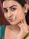 Gold Plated White Polki Studded & Beaded Exquisite Nath Chain