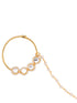 Gold Plated White Polki Studded & Beaded Exquisite Nath Chain
