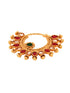 Gold Plated Red Polki Studded Modern Nose Ring