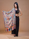 Women's Pure Wool Faux Pashmina Kalamkari Printed Embroidery Stole