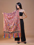 Women's Pure Wool Faux Pashmina Kalamkari Printed Embroidery Stole