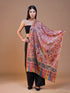 Women's Pure Wool Faux Pashmina Kalamkari Printed Embroidery Stole